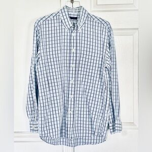 CANALI Sportswear Shirt Blue White Plaid Button Down Long Sleeve pocket Mens L
